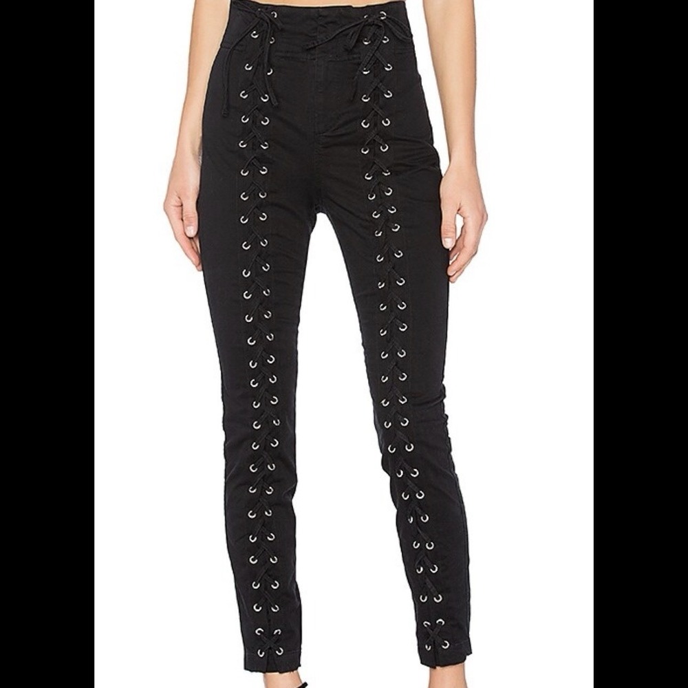 A.L.C. Kingsley Lace Up Pants Women's 4 Black Goth Emo Grunge‎ Alt Girl Punk USA